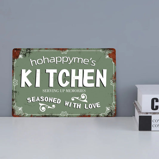 Personalized Vintage Kitchen Metal Sign Custom Name Retro Wall Hanging Decor Plaque Farmhouse Pub Restaurant Decoration 8"x12"